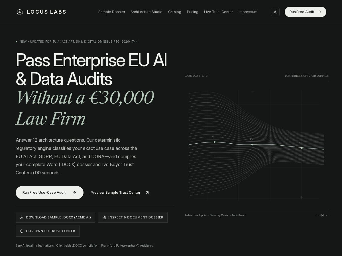Landing-page snapshot of locuslabs.tech