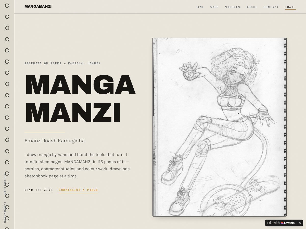 Landing-page snapshot of mangamanzi.world