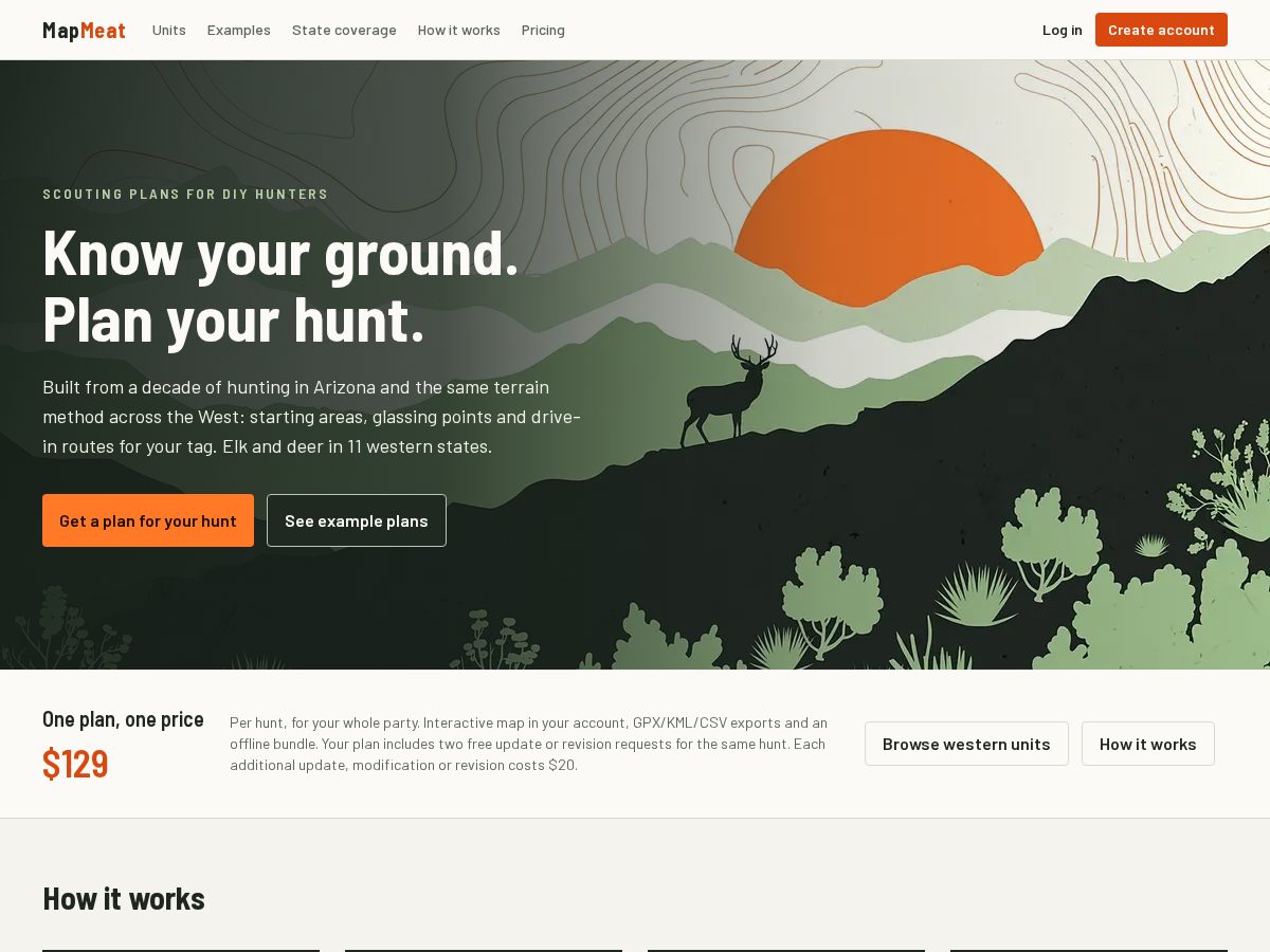 Landing-page snapshot of mapmeat.net