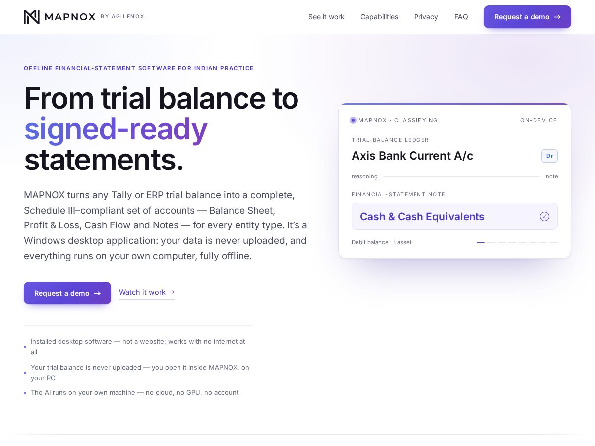 Landing-page snapshot of mapnox.com
