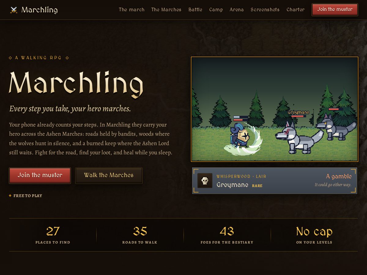 Landing-page snapshot of marchling.com