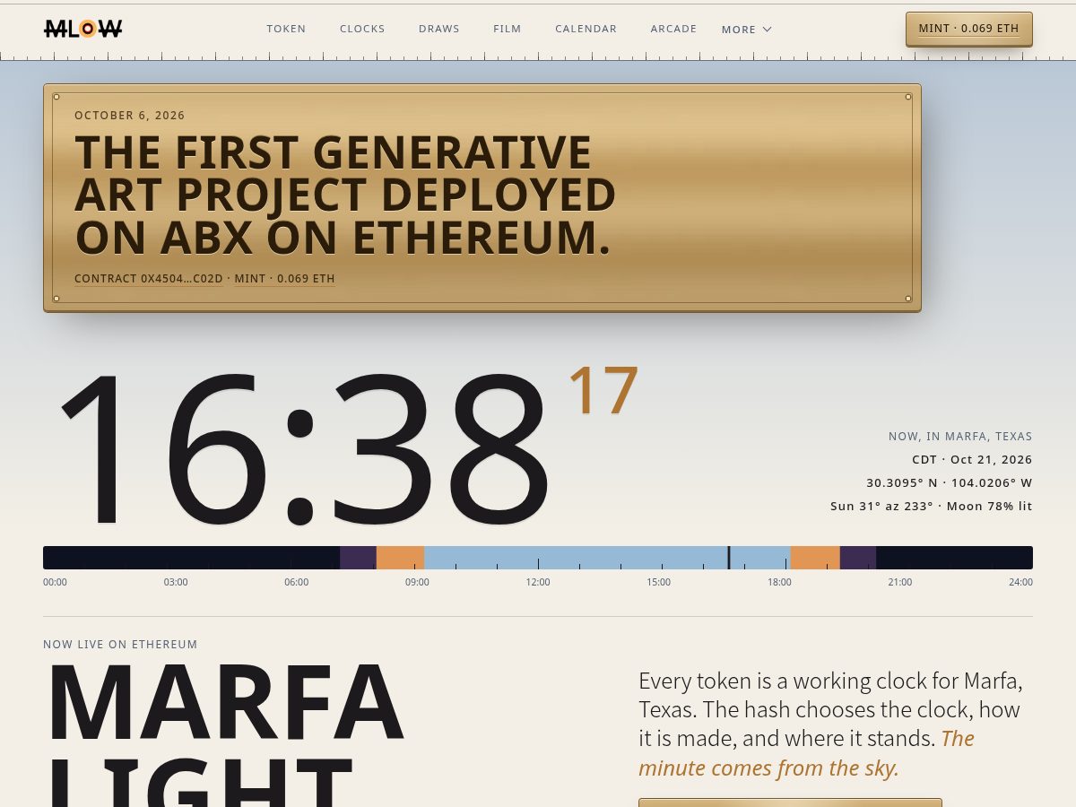 Landing-page snapshot of marfalight.art