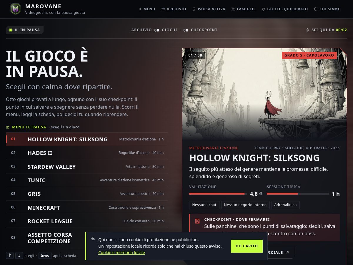 Landing-page snapshot of marovane.com