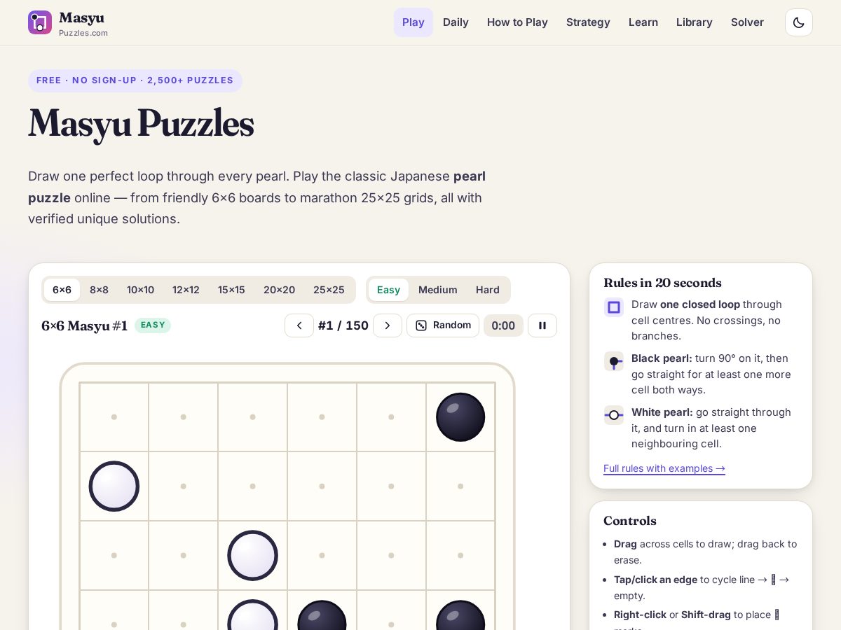 Landing-page snapshot of masyupuzzles.com