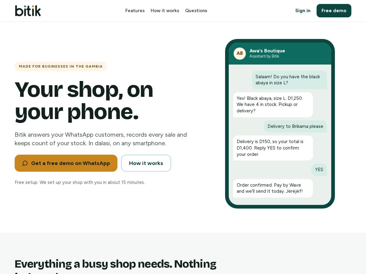 Landing-page snapshot of mybitik.com