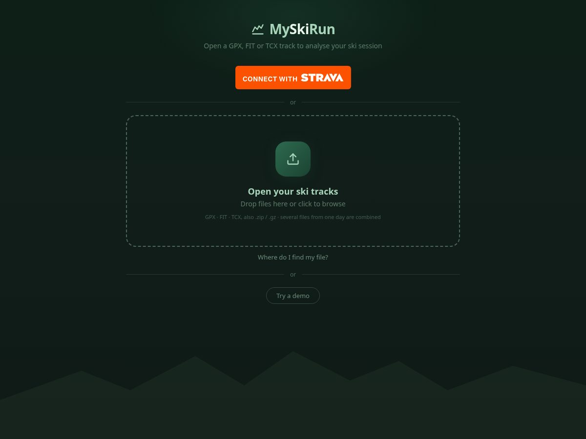 Landing-page snapshot of myskirun.com