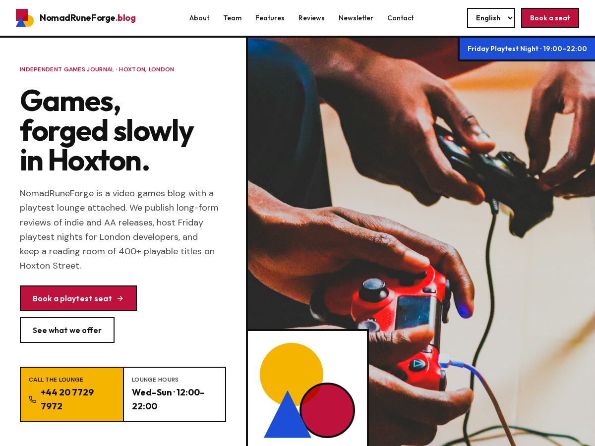 Landing-page snapshot of nomadruneforge.blog