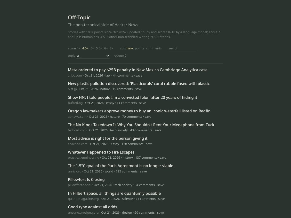 Landing-page snapshot of offtopic.club