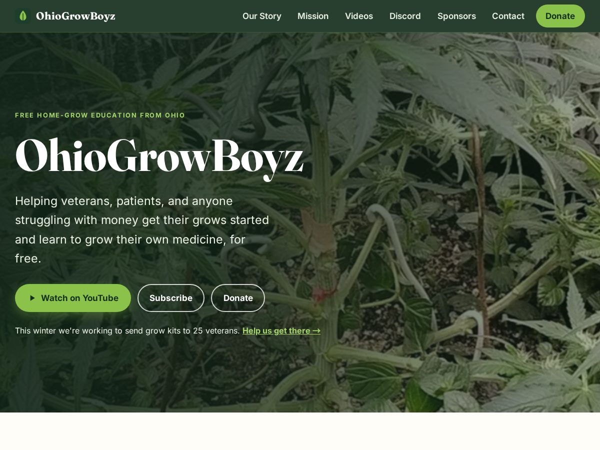 Landing-page snapshot of ohiogrowboyz.com