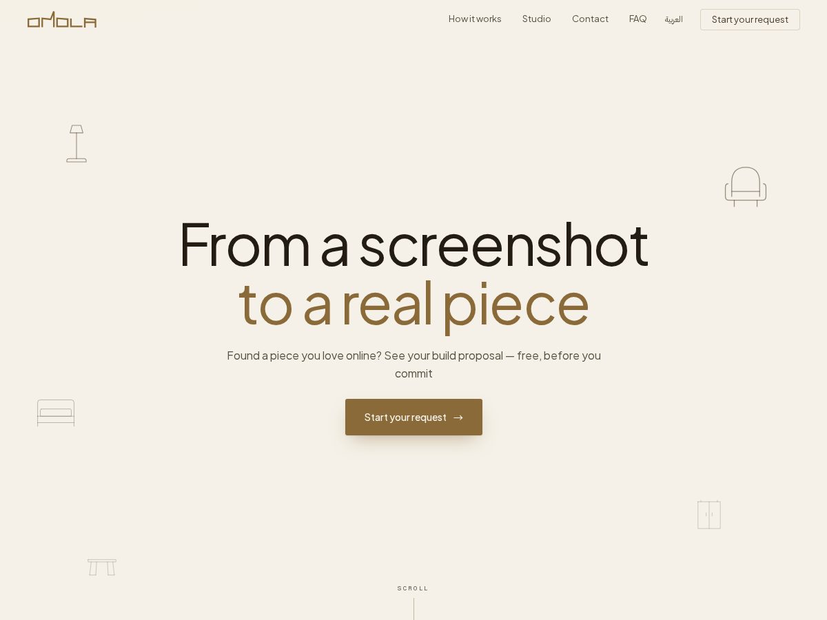 Landing-page snapshot of omola.org