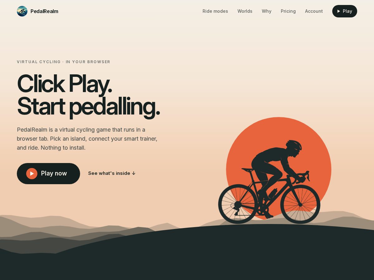 Landing-page snapshot of pedalrealm.com