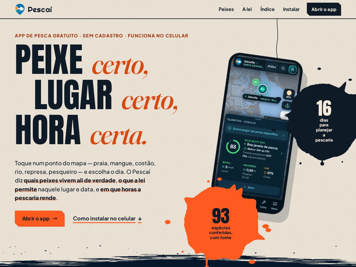 Landing-page snapshot of pescai.net