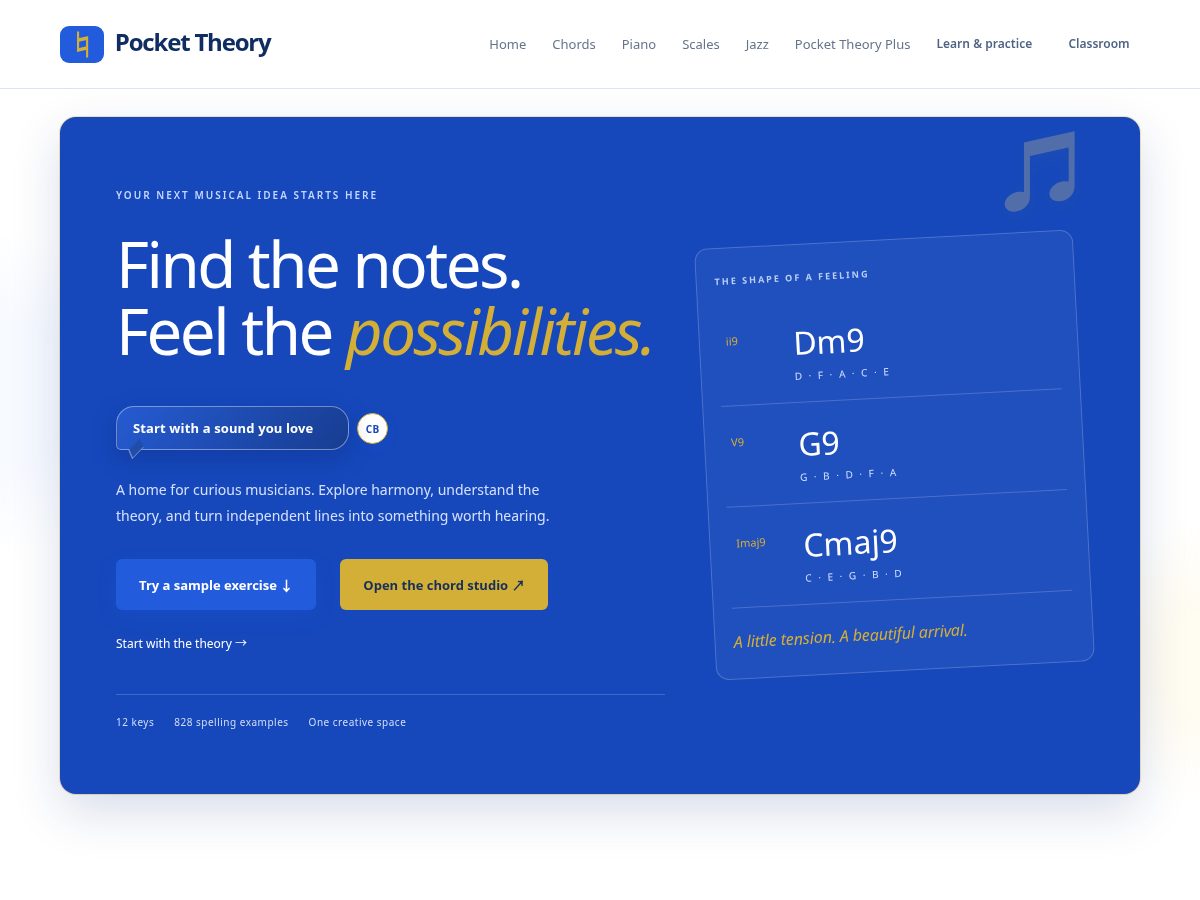 Landing-page snapshot of pockettheorybycb.com
