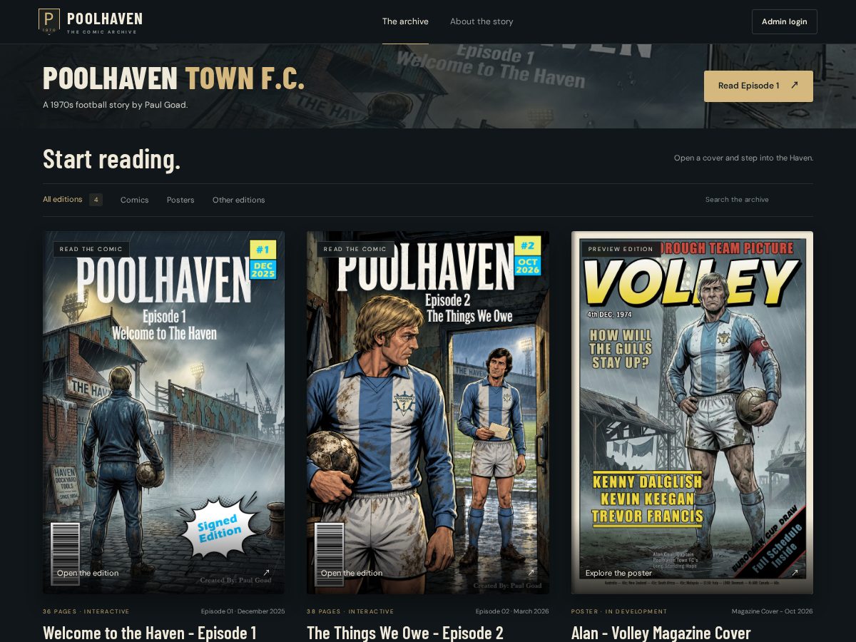 Landing-page snapshot of poolhavencomic.com