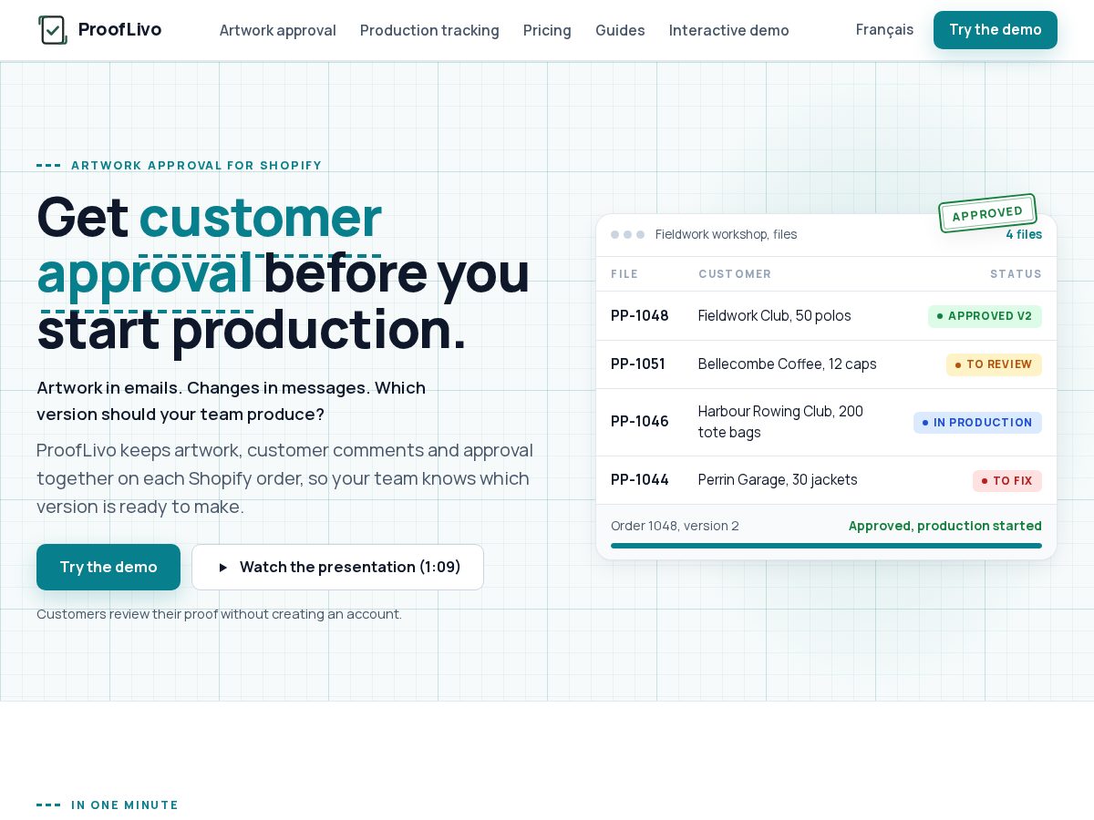 Landing-page snapshot of prooflivo.com