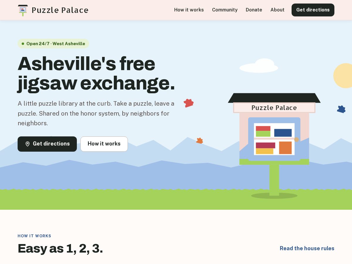 Landing-page snapshot of puzzlepalaceavl.com