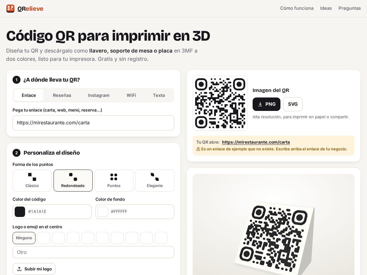 Landing-page snapshot of qrrelieve.com