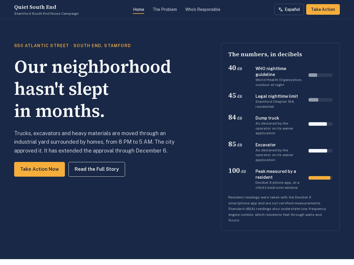 Landing-page snapshot of quietsouthend.org