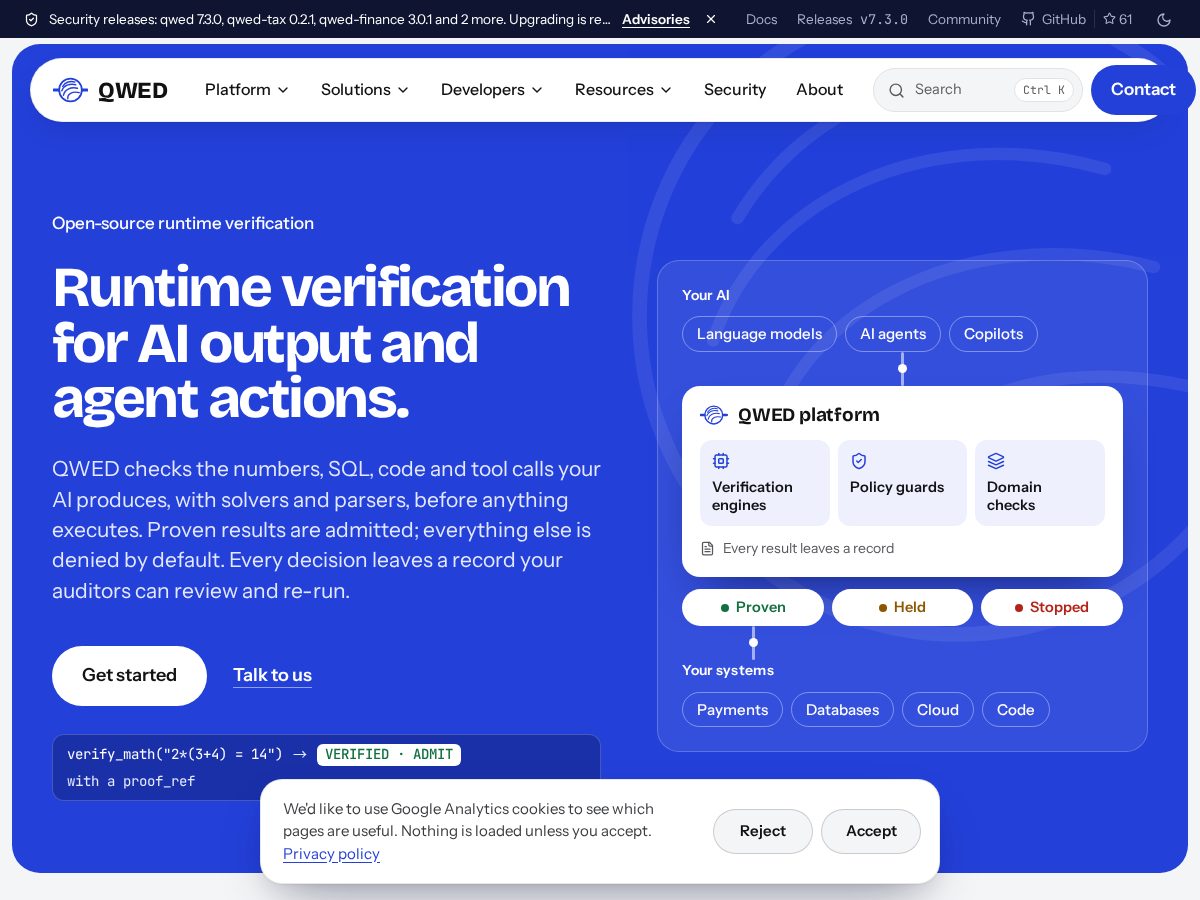 Landing-page snapshot of qwedai.tech