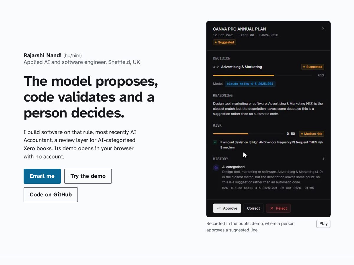 Landing-page snapshot of rajarshinandi.com