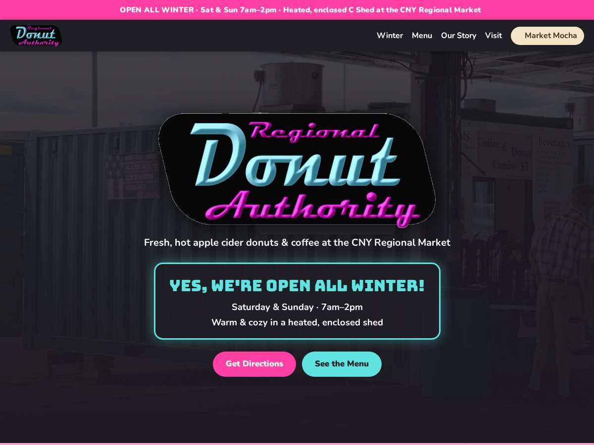 Landing-page snapshot of regionaldonutauthority.com