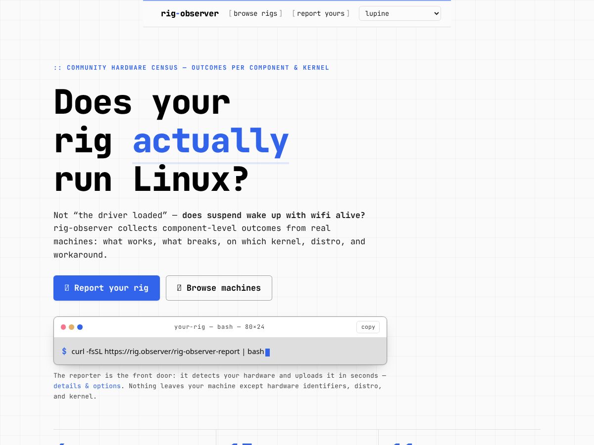 Landing-page snapshot of rig.observer