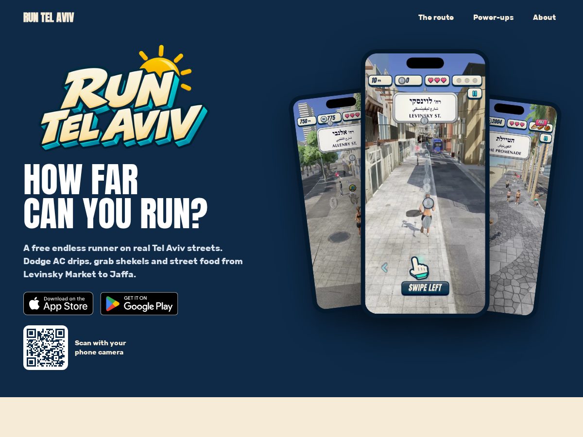 Landing-page snapshot of runtelaviv.com