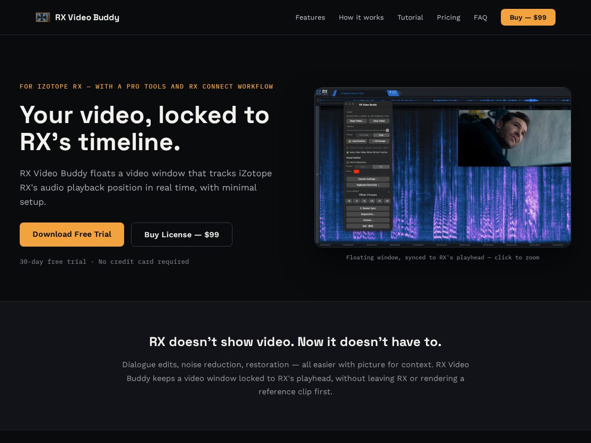 Landing-page snapshot of rxvideobuddy.com