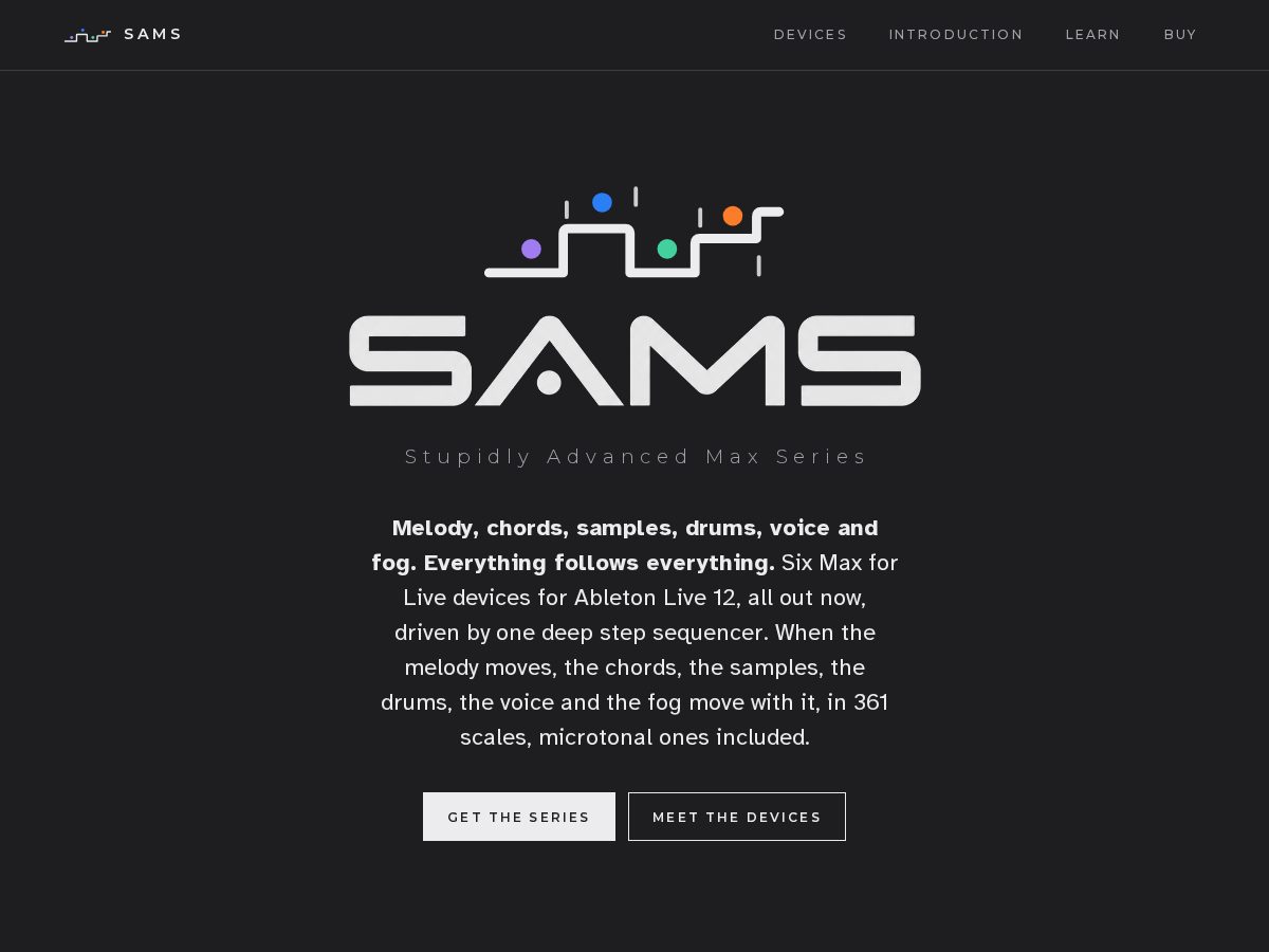 Landing-page snapshot of sam4live.com