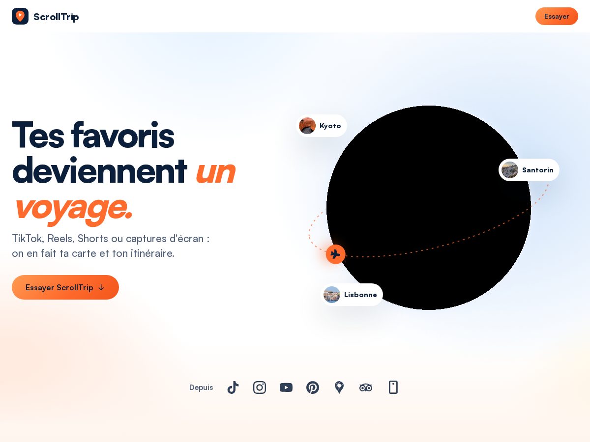 Landing-page snapshot of scrolltrip.com