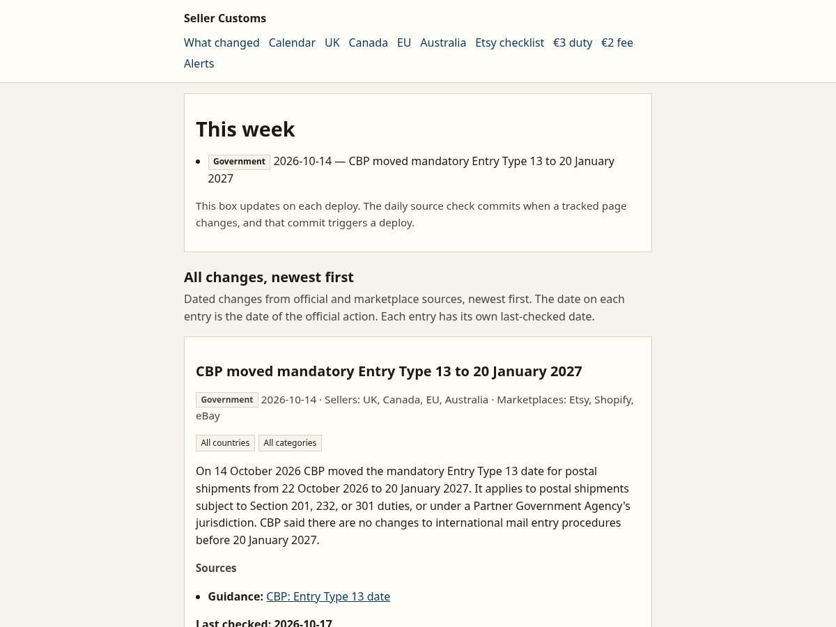 Landing-page snapshot of sellercustoms.com