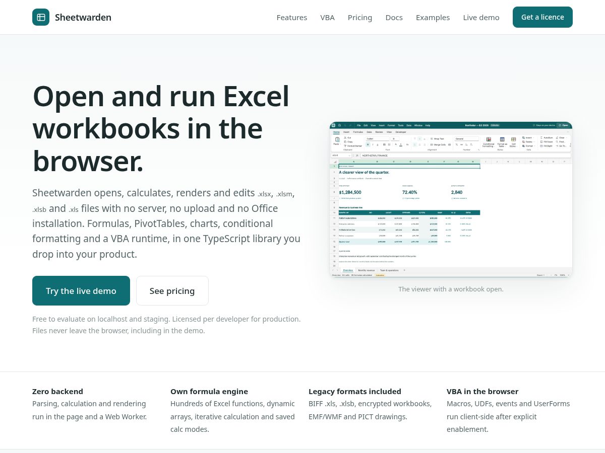 Landing-page snapshot of sheetwarden.com