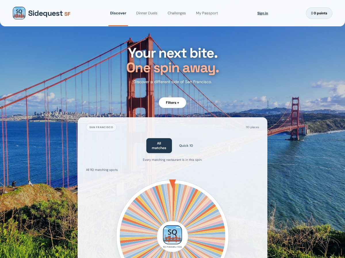 Landing-page snapshot of sidequestsf.org