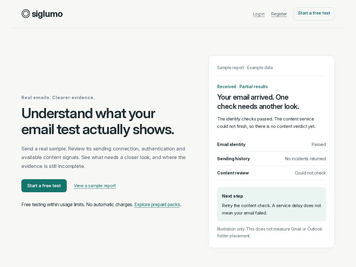 Landing-page snapshot of siglumo.com