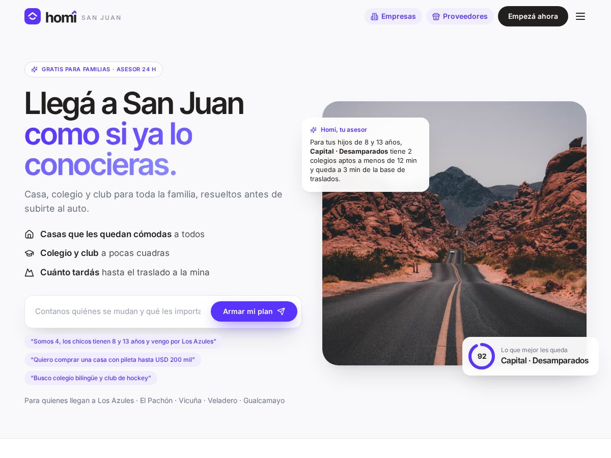 Landing-page snapshot of somoshomi.com