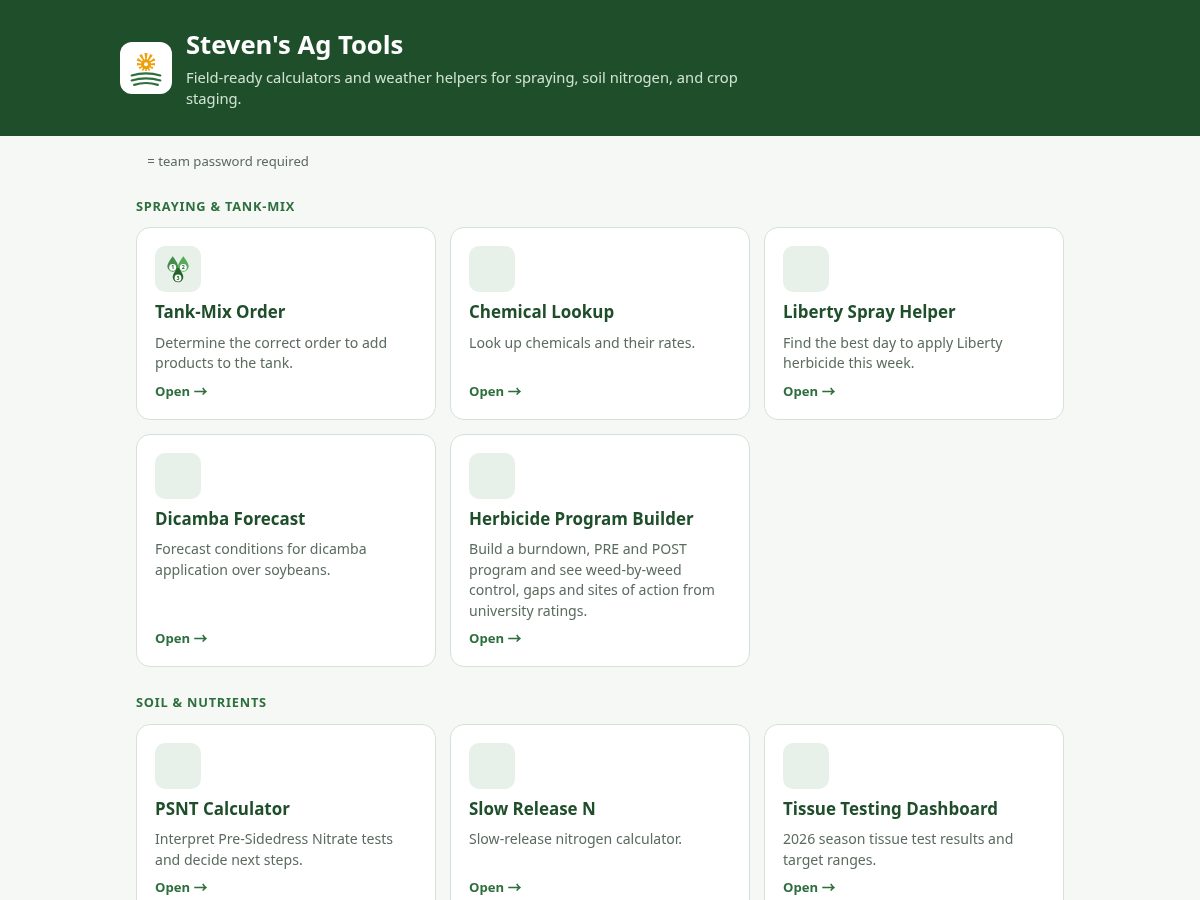 Landing-page snapshot of stevensagtools.com