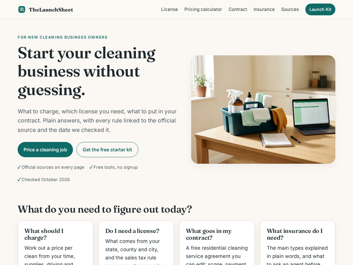 Landing-page snapshot of thelaunchsheet.com