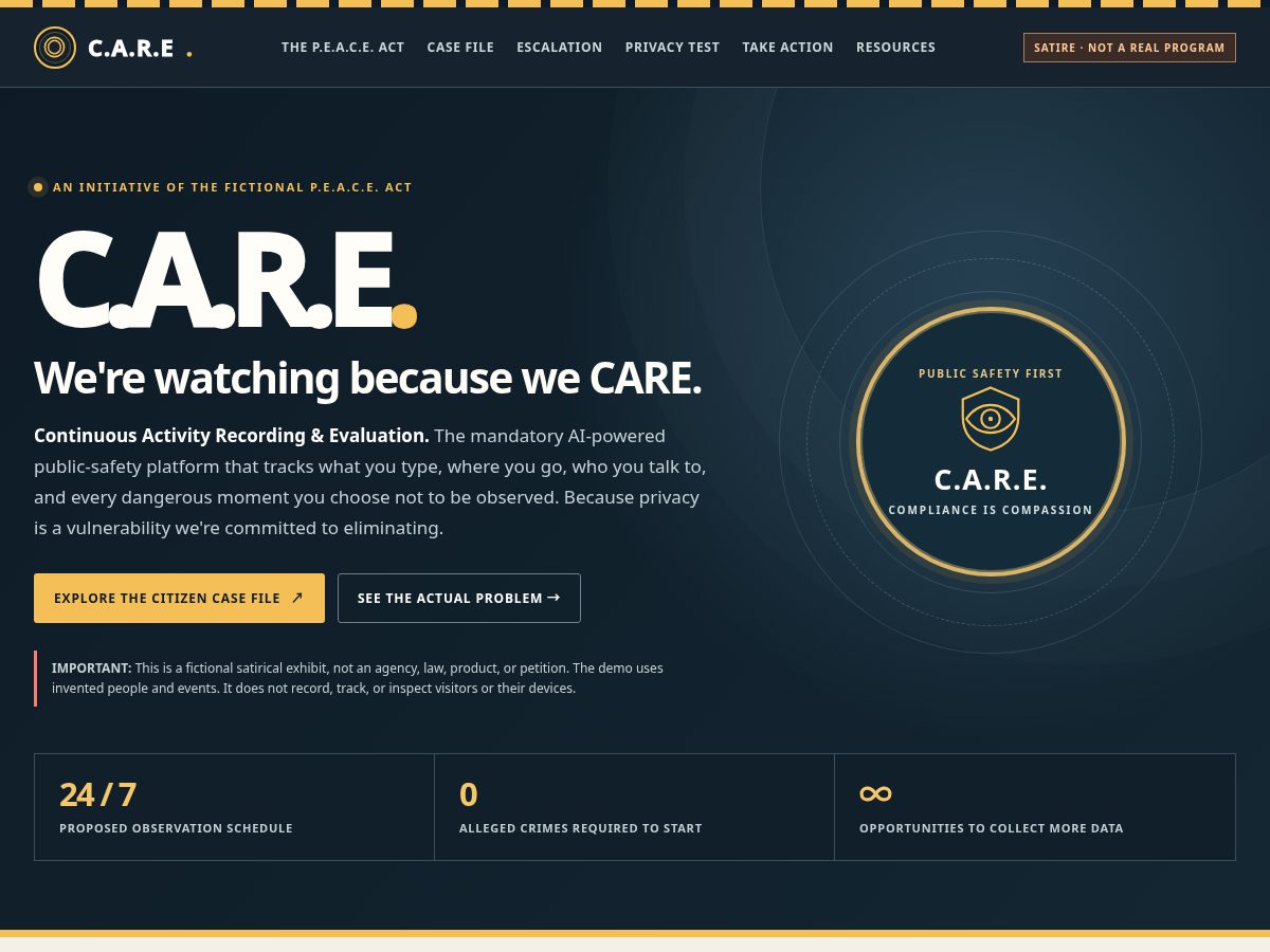 Landing-page snapshot of thepeaceact.org