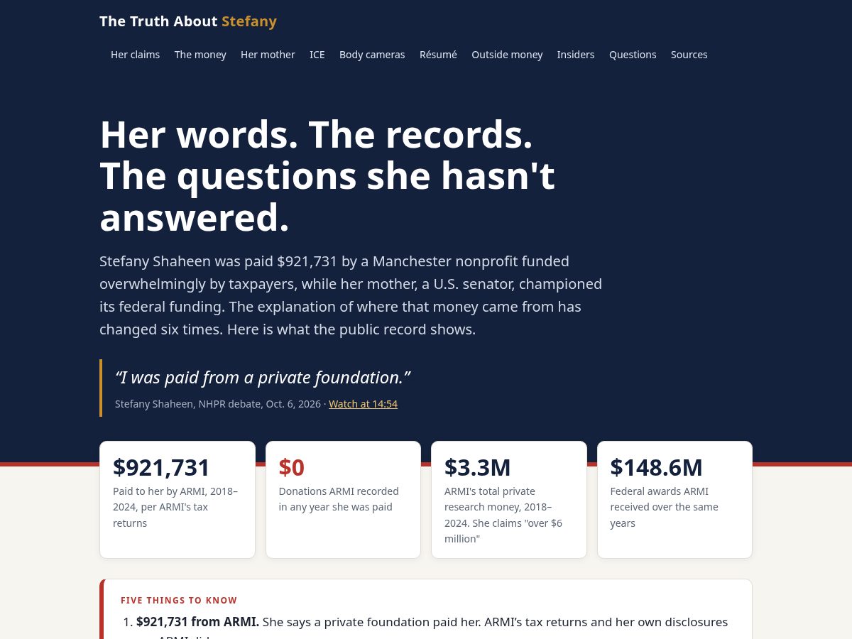 Landing-page snapshot of thetruthaboutstefany.com