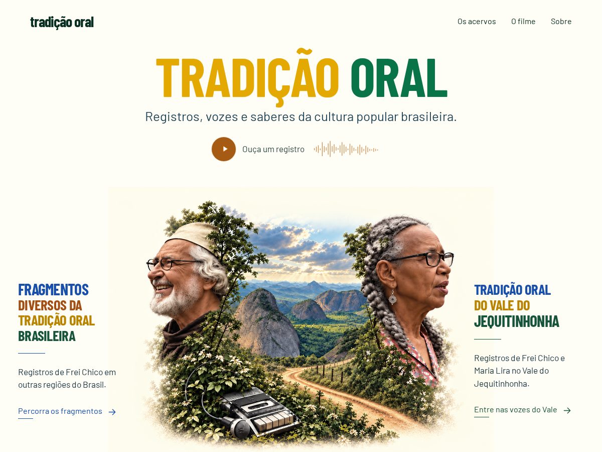 Landing-page snapshot of tradicaooral.com