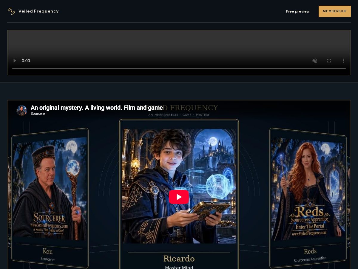 Landing-page snapshot of veiledfrequency.com