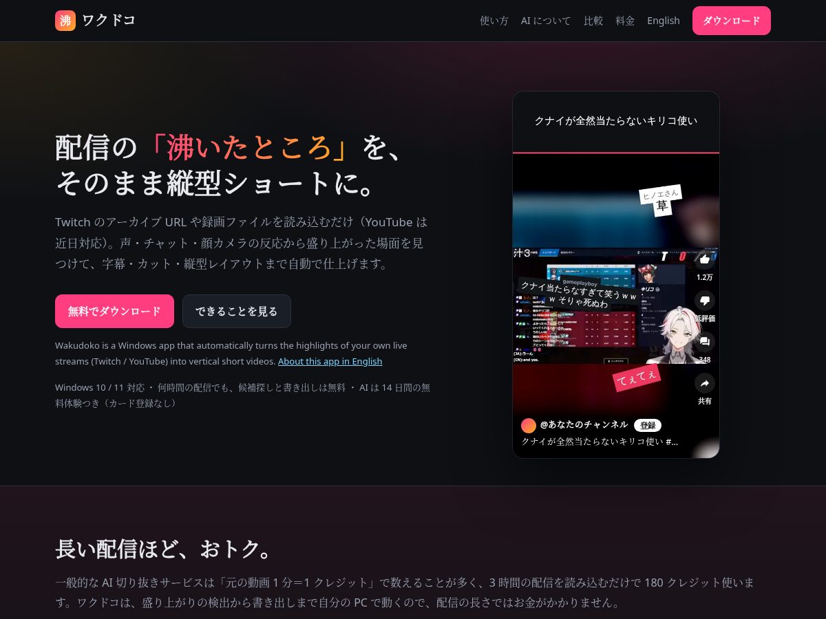 Landing-page snapshot of wakudoko.com