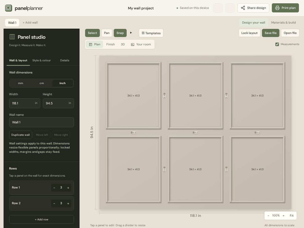 Landing-page snapshot of wallmoldingplanner.com