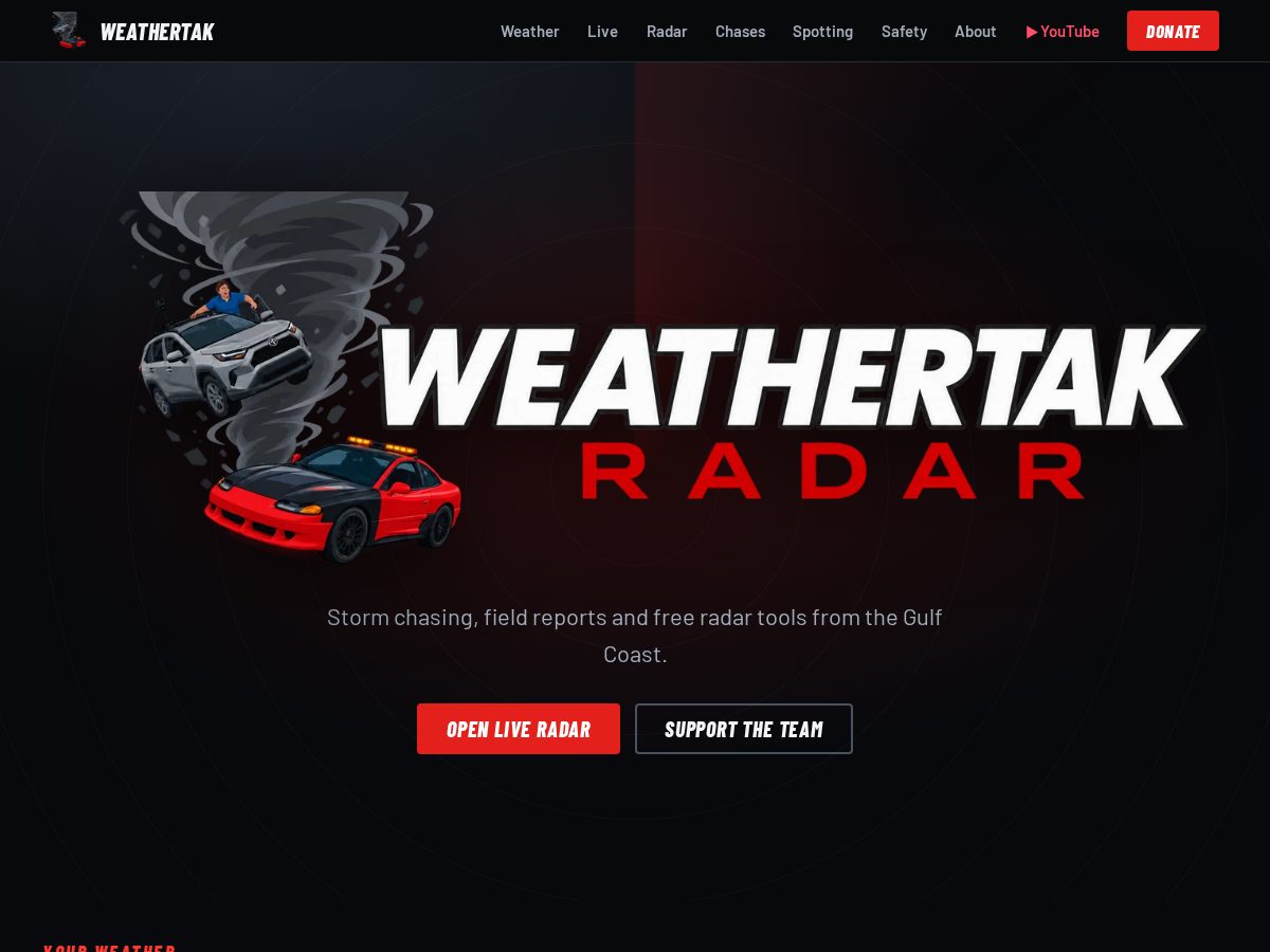 Landing-page snapshot of weathertak.com