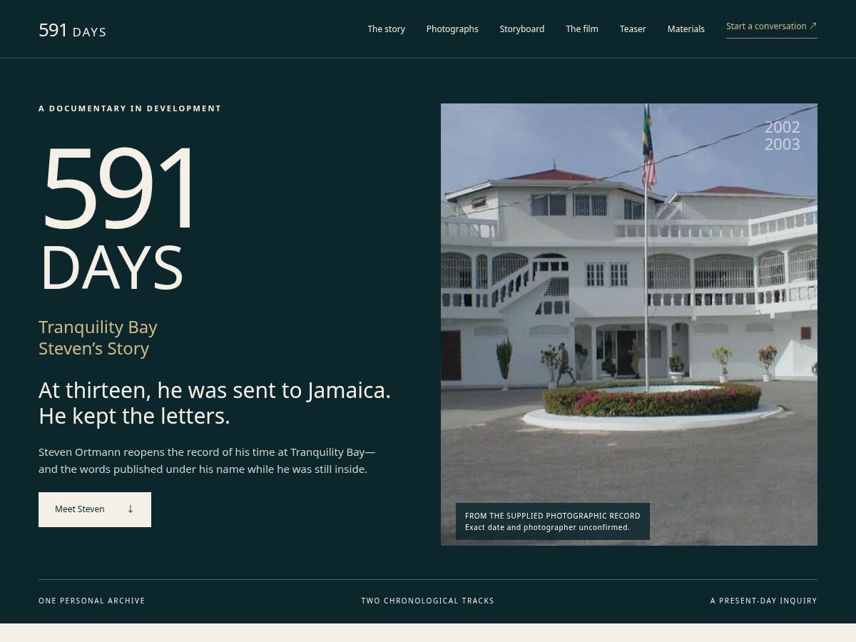 Landing-page snapshot of 591days.com