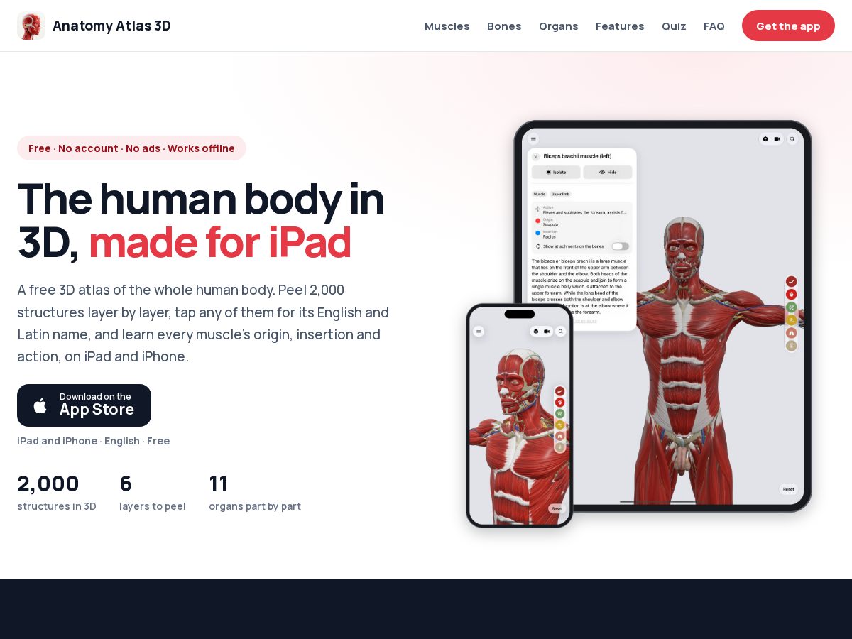 Landing-page snapshot of anatomyatlas3d.app