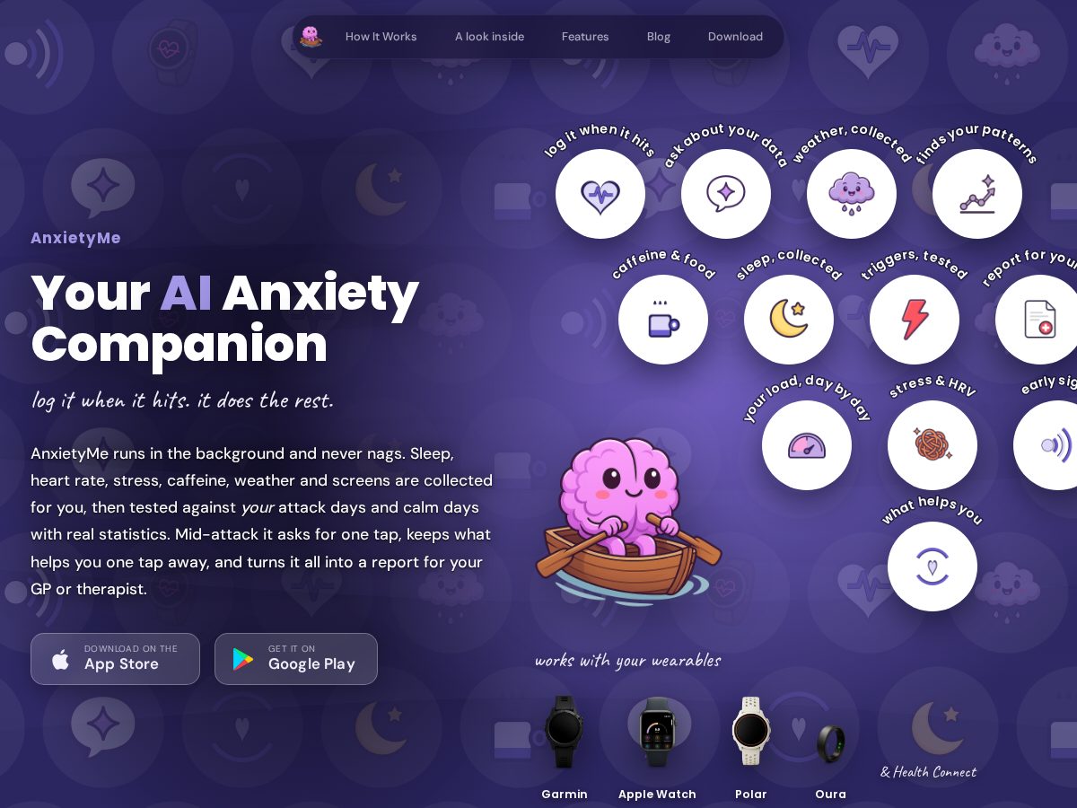 Landing-page snapshot of anxietyme.app