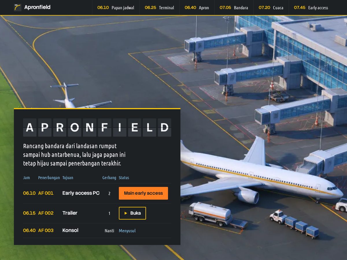 Landing-page snapshot of apronfield.online