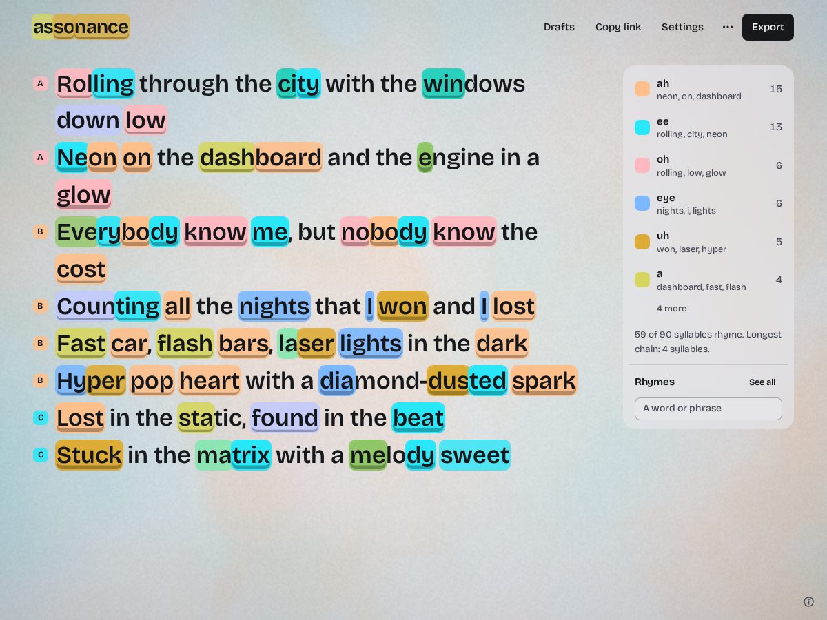 Landing-page snapshot of assonance.app