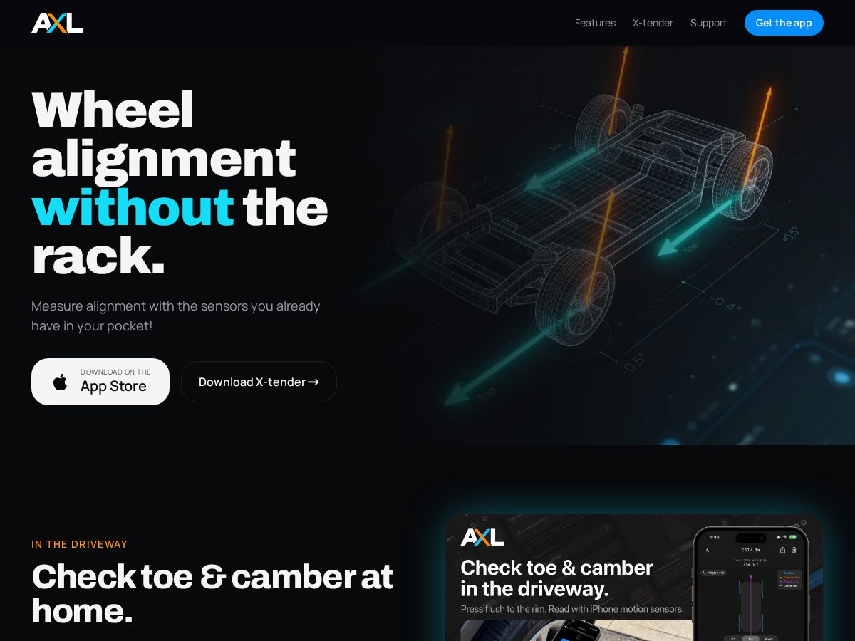 Landing-page snapshot of axlalignment.com